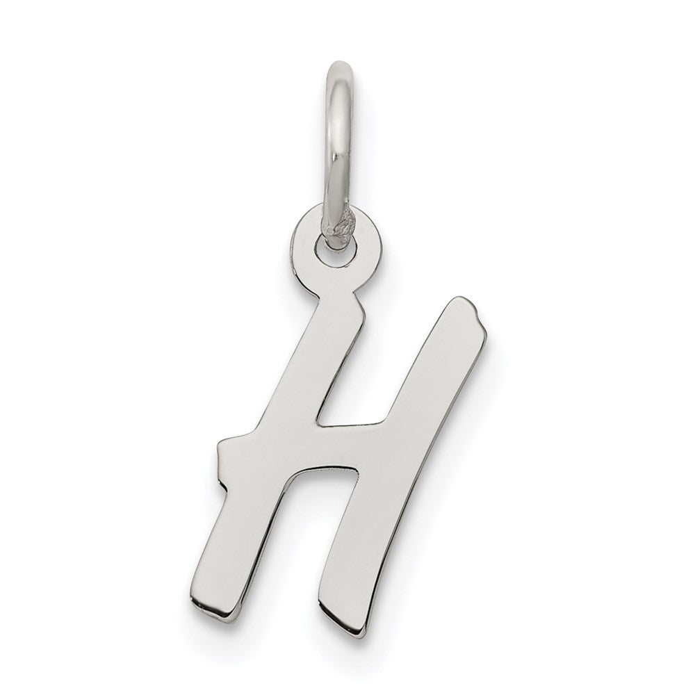 Sterling Silver Rhodium-plated Letter H Initial Charm - 2
