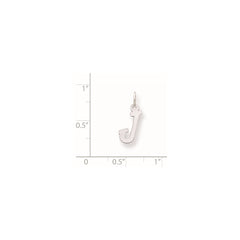 Sterling Silver Rhodium-plated Letter J Initial Charm - 2