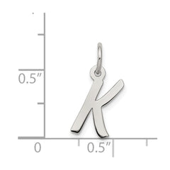 Sterling Silver Rhodium-plated Letter K Initial Charm - 2