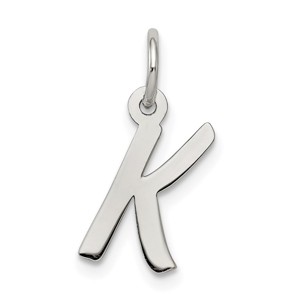 Sterling Silver Rhodium-plated Letter K Initial Charm - 2