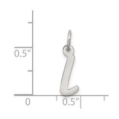 Sterling Silver Rhodium-plated Letter L Initial Charm
