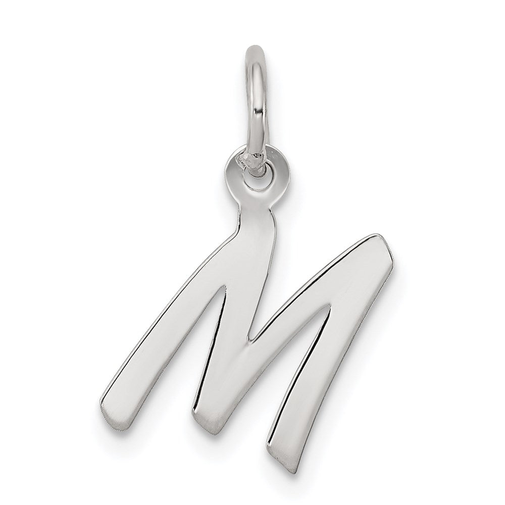 Sterling Silver Rhodium-plated Letter M Initial Charm - 2