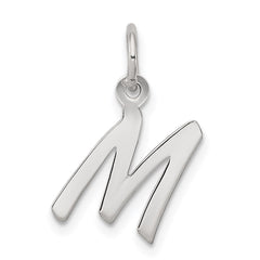 Sterling Silver Rhodium-plated Letter M Initial Charm - 2
