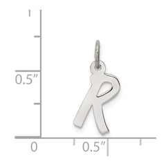 Sterling Silver Rhodium-plated Letter R Initial Charm - 2
