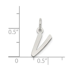 Sterling Silver Rhodium-plated Letter V Initial Charm - 2