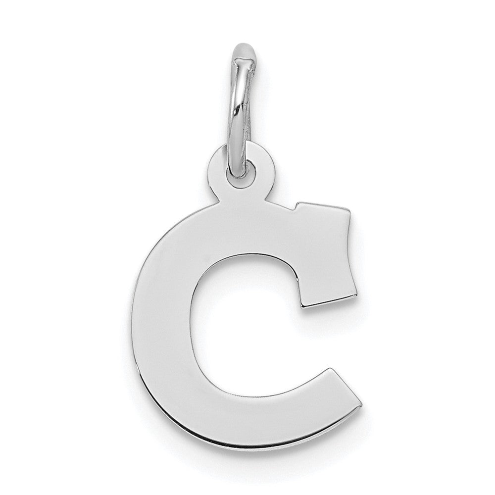 Sterling Silver Rhodium-plated Block Letter C Initial Charm - 2
