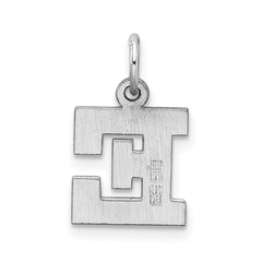 Sterling Silver Rhodium-plated Block Letter E Initial Charm - 2