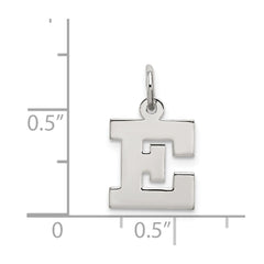 Sterling Silver Rhodium-plated Block Letter E Initial Charm - 2