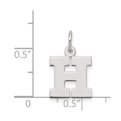 Sterling Silver Rhodium-plated Block Letter H Initial Charm