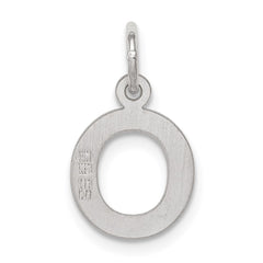 Sterling Silver Rhodium-plated Block Letter O Initial Charm - 2