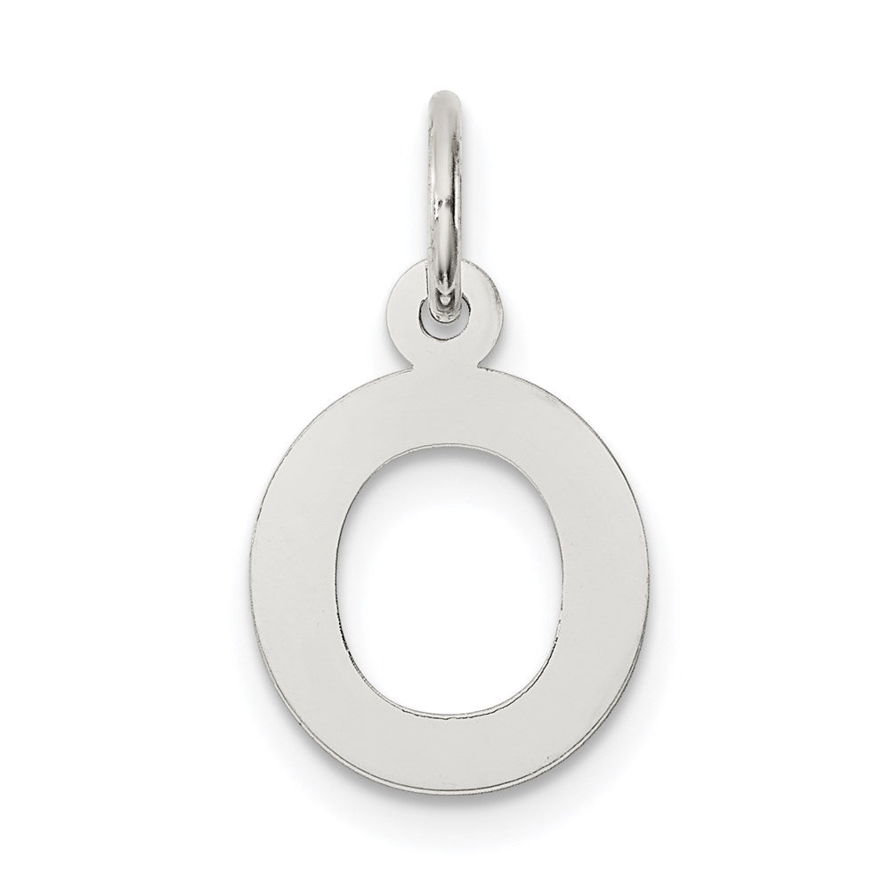 Sterling Silver Rhodium-plated Block Letter O Initial Charm - 2