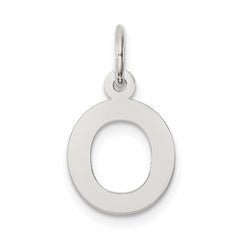 Sterling Silver Rhodium-plated Block Letter O Initial Charm - 2