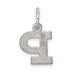 Sterling Silver Rhodium-plated Block Letter P Initial Charm - 2