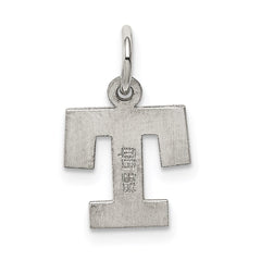 Sterling Silver Rhodium-plated Block Letter T Initial Charm - 2