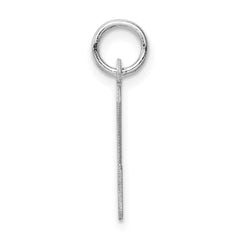 Sterling Silver Rhodium-plated Block Letter Z Initial Charm
