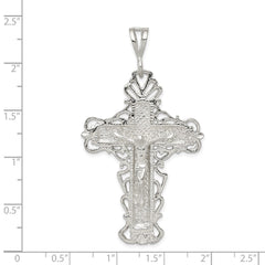 Sterling Silver Diamond-Cut Crucifix Pendant - 3