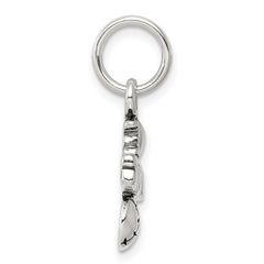 Sterling Silver Antique I (heart) Softball Charm