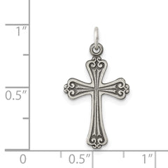 Sterling Silver Antiqued Cross Charm - 9