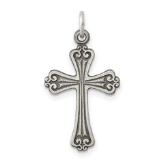 Sterling Silver Antiqued Cross Charm - 9