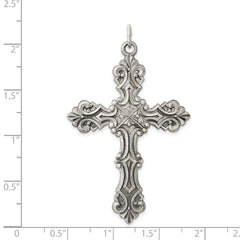 Sterling Silver Antiqued Cross Pendant - 18