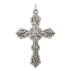 Sterling Silver Antiqued Cross Pendant - 18
