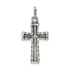 Sterling Silver Antiqued Cross Pendant - 19