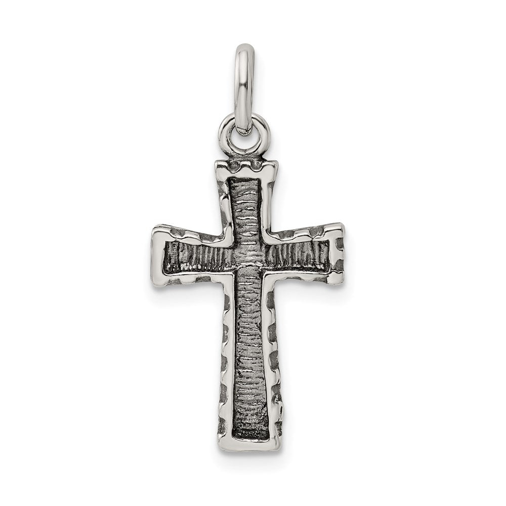 Sterling Silver Antiqued Cross Pendant - 19