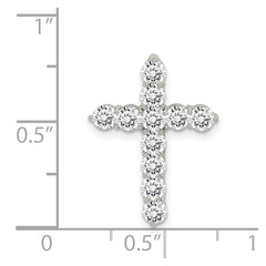 Sterling Silver Rhodium-plated CZ Cross Pendant - 2