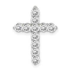 Sterling Silver Rhodium-plated CZ Cross Pendant - 2