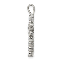 Sterling Silver Rhodium-plated CZ Latin Cross Pendant - 4