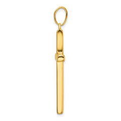 Sterling Silver Gold-tone Polished Cross Pendant - 4