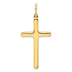 Sterling Silver Gold-tone Polished Cross Pendant - 4