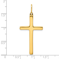 Sterling Silver Gold-tone Polished Cross Pendant - 4
