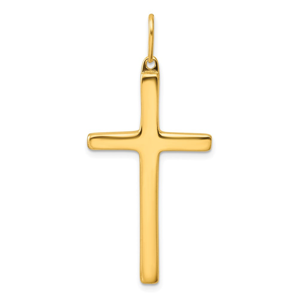 Sterling Silver Gold-tone Polished Cross Pendant - 4