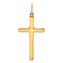 Sterling Silver Gold-tone Polished Cross Pendant - 4
