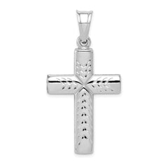 Sterling Silver Rhodium-plated Hollow Latin Crucifix Pendant - 3
