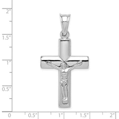 Sterling Silver Rhodium-plated Hollow Latin Crucifix Pendant - 3