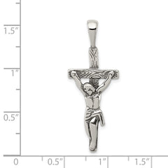 Sterling Silver Antiqued Crucifix Pendant - 4