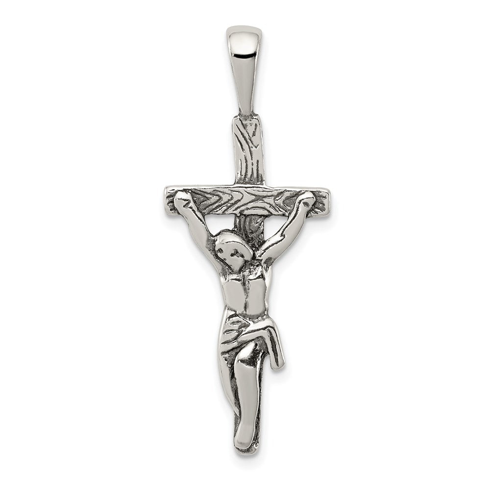 Sterling Silver Antiqued Crucifix Pendant - 4