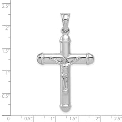 Sterling Silver Rhodium-plated Reversible Crucifix Pendant