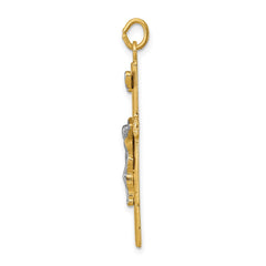 Sterling Silver Platinum-plated & 18k Gold-plated Crucifix Pendant - 2