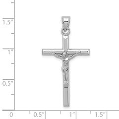 Sterling Silver Rhodium-plated Polished Crucifix Pendant