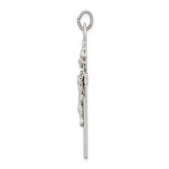 Sterling Silver Antiqued Crucifix Pendant - 2