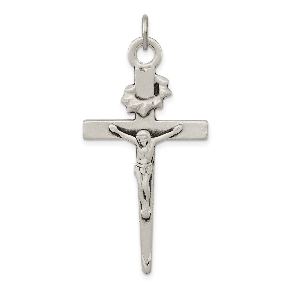 Sterling Silver Antiqued Crucifix Pendant - 2