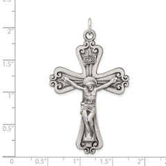 Sterling Silver Antiqued INRI Crucifix Pendant - 3