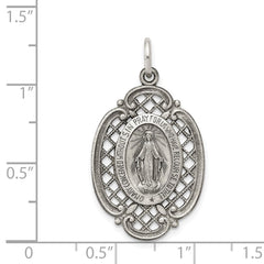 Sterling Silver Antiqued Miraculous Medal - 29