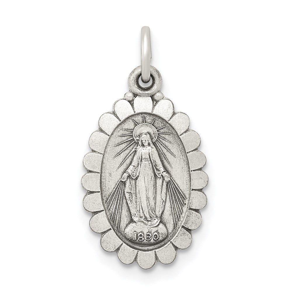 Sterling Silver Antiqued Miraculous Medal - 5
