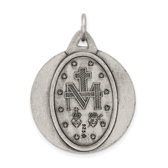 Sterling Silver Antiqued Miraculous Medal - 11