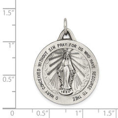 Sterling Silver Antiqued Miraculous Medal - 11