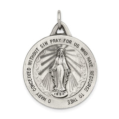Sterling Silver Antiqued Miraculous Medal - 11
